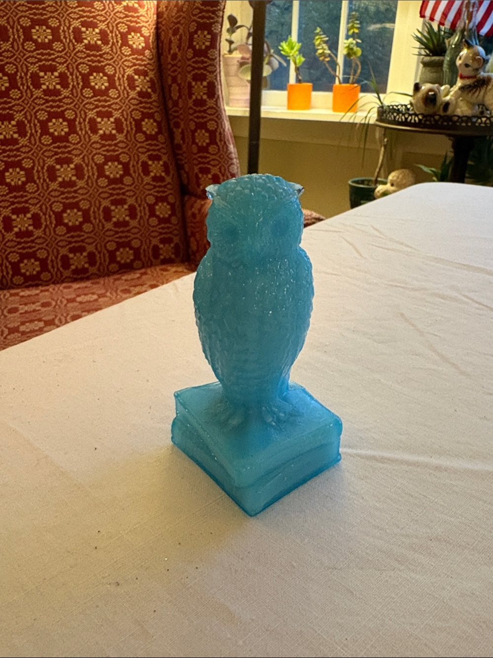 Vintage Degenhart Blue Glass Owl - call out